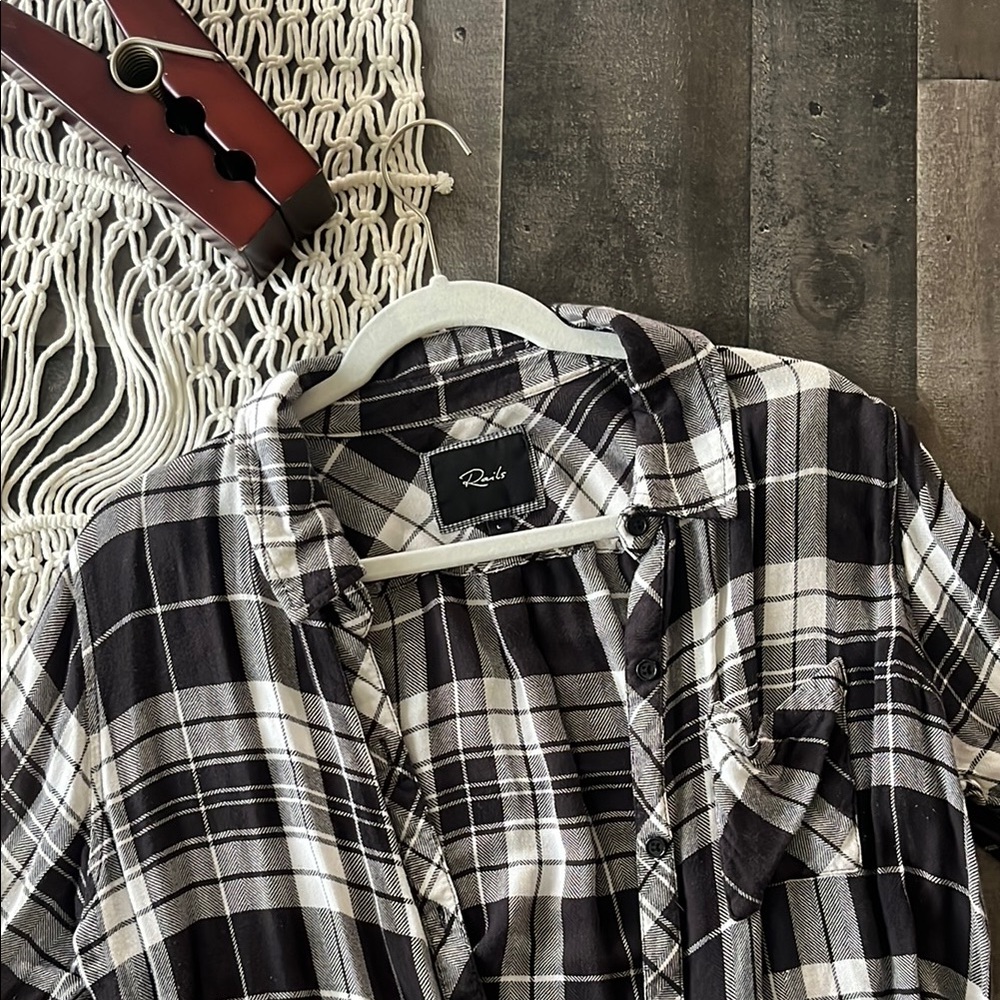 Rails Black and White Plaid Shirt